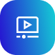 Icono de producción profesional de contenido mensual, grabación y videos originales